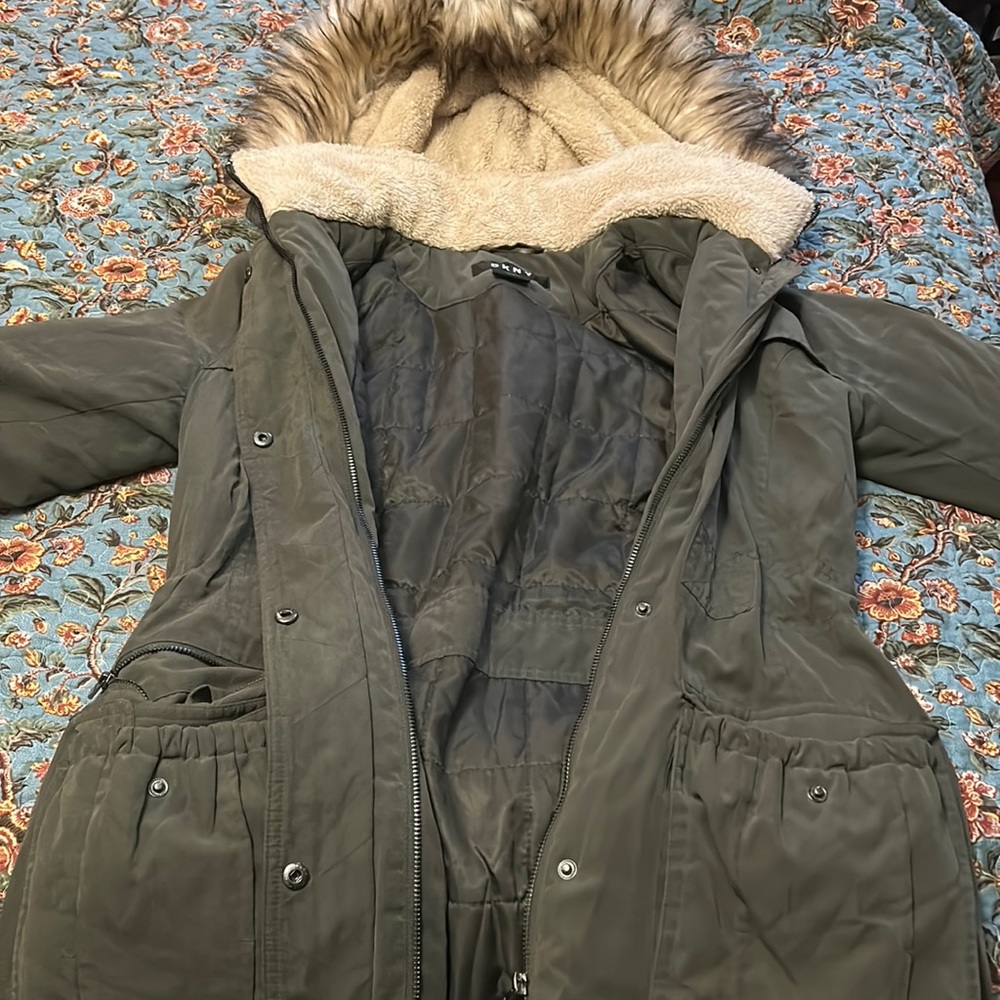 DKNY Hooded Coat
